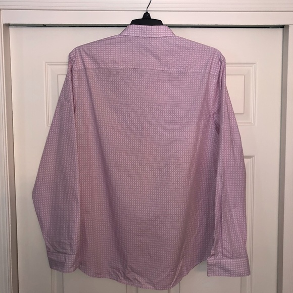 Calvin Klein Pink Windowpane Dress Shirt, XL - Picture 2 of 4